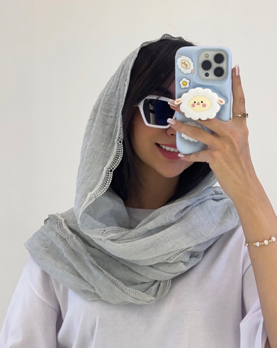 شال زنانه تابستونه نخي دور گيپور كد ١١٠